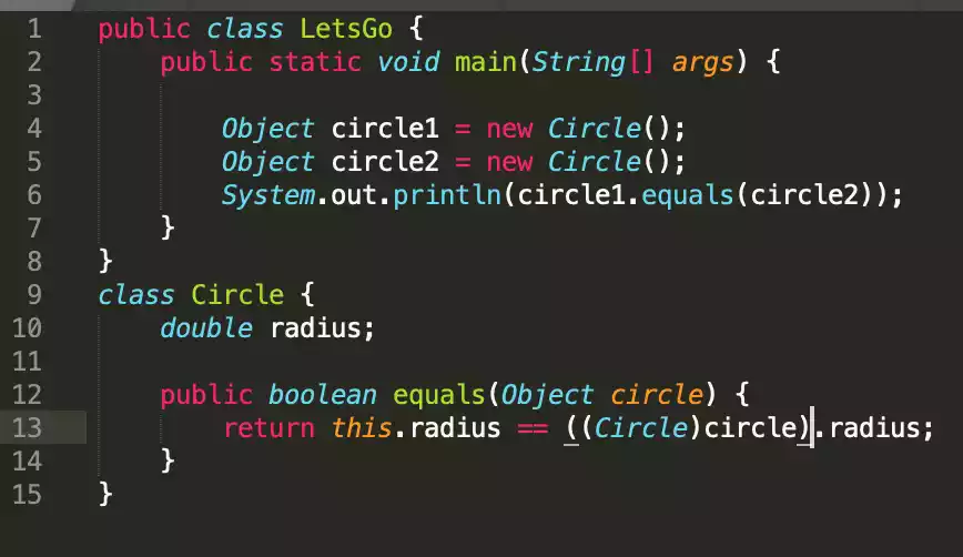 Equals Method